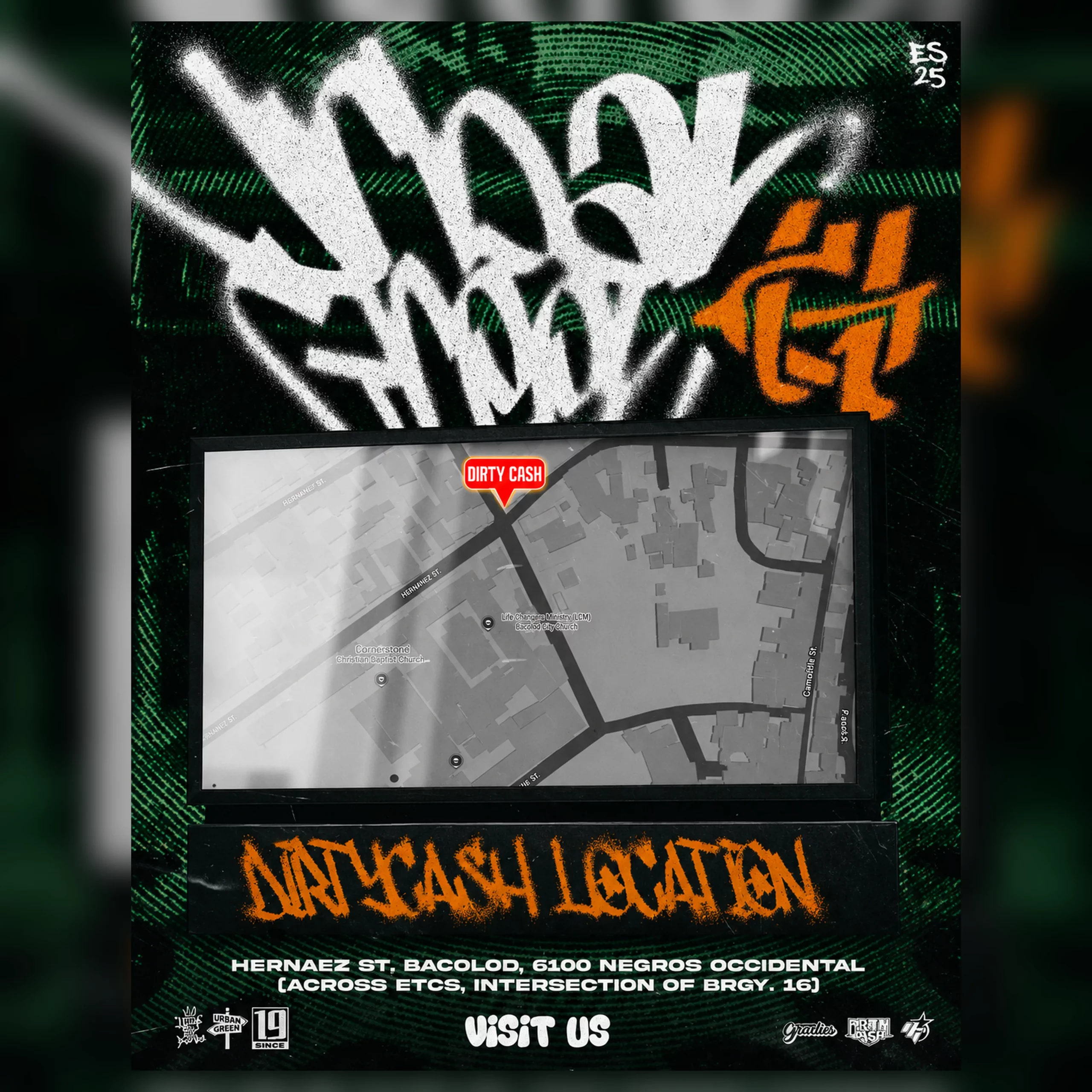 Map to Dirty Cash Apparel.