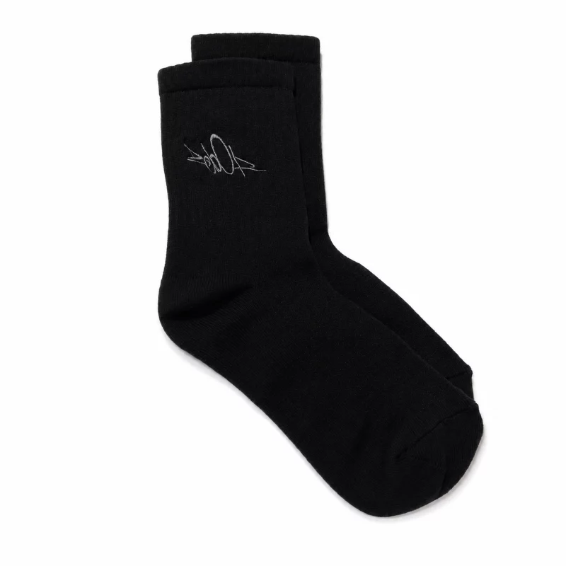 ZEBOR × URBNGRN Embroidered Socks – Black